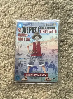 Monkey.D.Luffy College Basketball US Voyage Bandai One Piece P-055 LP/NM - Image 1