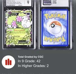 2016 Shaymin EX XY148 Generations Holo Black Star Promo Card Pokemon TCG CGC 9 - Image 3