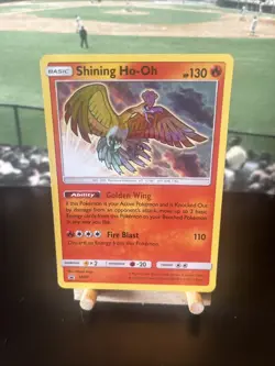 Pokemon TCG Shining Ho-Oh SM70 Promo Holo Basic 130 HP Golden Wing Card - Image 1
