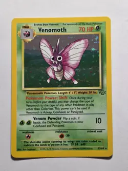 Venomoth 13/64 Jungle Set Rare Holo Pokemon Card WOTC 1999 - Excellent - Image 1