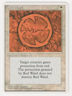 Miscut Red Ward MP 4th 1995 MTG Magic Factory Error Misprint Alpha Cut Corners! - Image 1