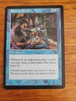 Rhystic Study - Prophecy - Magic the Gathering - Light Play - Image 1