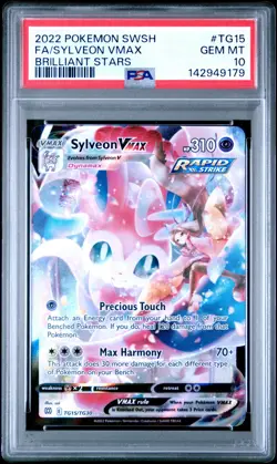2022 POKEMON SWORD & SHIELD BRILLIANT STARS #TG15 FULL ART/SYLVEON VMAX PSA 10 - Image 1