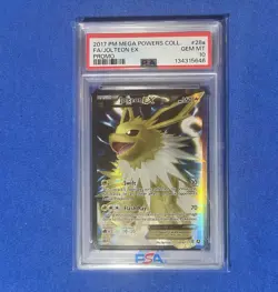2017 POKEMON MEGA POWERS COLL PROMO #28A FULL ART/JOLTEON EX PSA 10 - Image 1