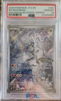 Pokemon TCG N's Reshiram Stamped Promo Holo 167/159 SV09 Journey Together PSA10 - Image 1