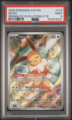 2025 POKEMON SVP EN-SV BLACK STAR PROMO #173 EEVEE PSA 9 - Image 1