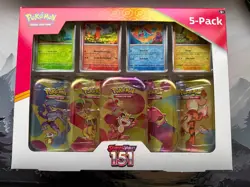 Pokemon Scarlet & Violet 151 Mini Tin 5-Pack Costco Exclusive Sealed Box Meowth - Image 1
