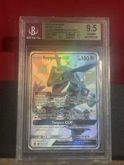 Pokemon TCG - Rayquaza GX CES 177a/168 Hidden Fates Prem (Beckett Gem Mint 9.5) - Image 1