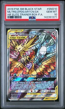 2019 POKEMON SM BLACK STAR PROMO FULL ART/MOLTRES & ZAPDOS & ARTICUNO GX PSA 10 - Image 1