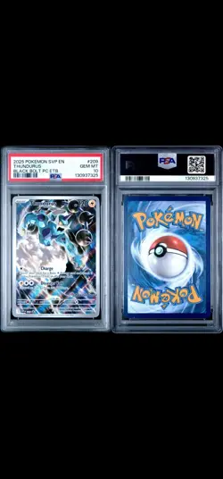 2025 POKEMON SVP EN THUNDURUS BLACK BOLT PC ETB #209 PSA 10 POKEMON CENTER STAMP - Image 2