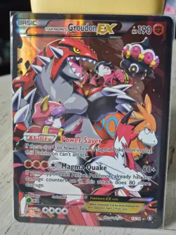 Pokemon TCG Double Crisis Team Magma's Groudon EX 15/34 LP - Image 1