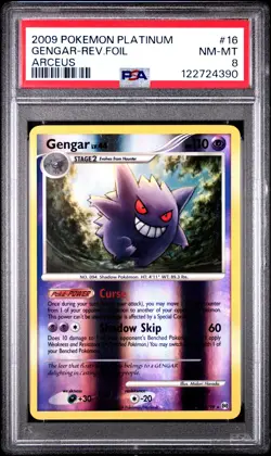 2009 POKEMON PLATINUM ARCEUS GENGAR #16 REVERSE FOIL PSA 8 NM #122724390 - Image 1