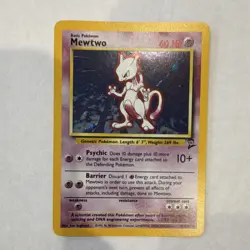 Pokemon Mewtwo Holo Rare 10/102 Base Set 60 HP 1999 English Ken Sugimori - Image 1