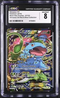 CGC 8 Venusaur EX Black Star Promo XY123 Red & Blue (Collection) Pokemon Card - Image 1
