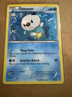 OSHAWOTT Black & White Promo BW08 Holo Pokemon Card! - Image 1