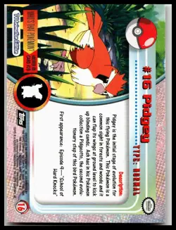 Pidgey #16 Topps Black Label Non Foil Pokemon Card NM/LP - Image 2