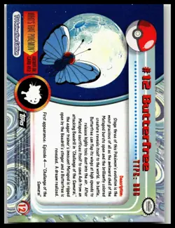 Butterfree #12 Topps Black Label Non Foil Pokemon Card NM/LP - Image 2