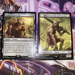 1x MTG Great Unclean One - Universes Beyond: Warhammer 40K 35 Rare NM + Token - Image 1