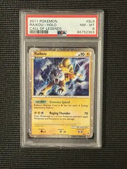2011 POKEMON TCG CALL OF LEGENDS HOLO PSA 8 RAIKOU - Image 1