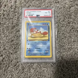 PSA 8 NEAR MINT-MINT 1999 Pokemon Fossil #51 Krabby 1st Edition !!! - Image 1