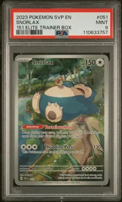 SNORLAX 2023 Pokemon Mew 151 Black Star Promo ETB #051 PSA 9 - Image 1