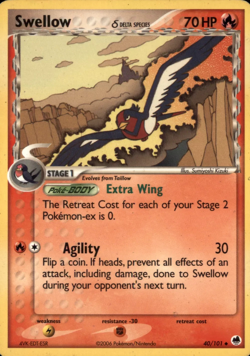 Pokemon TCG Swellow (Delta Species) EX Dragon Frontiers 40/101 Regular Common - Image 5