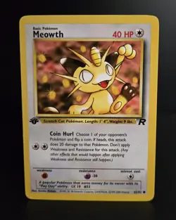 Pokemon TCG - MEOWTH - 1ST EDITION - 62/82 - TEAM ROCKET (2000) - WOTC - LP/NM - Image 1