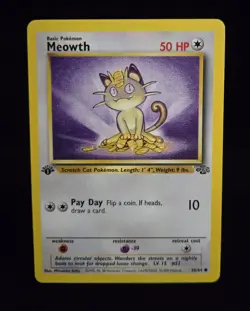 Pokemon TCG - MEOWTH - 1ST EDITION - 56/64 - WOTC - JUNGLE (1999) - LP/NM - Image 1