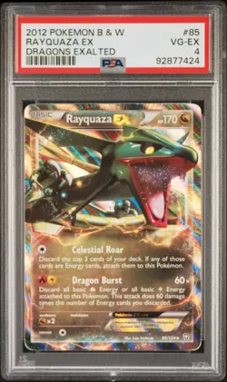 2012 POKEMON B&W DRAGONS EXALTED #85 RAYQUAZA EX PSA 4 - Image 1