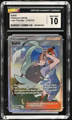 CGC 10 Kahili 210/214 Pokemon TCG Sm-Lost Thunder Full Art Holo Gem Mint 💎 - Image 2