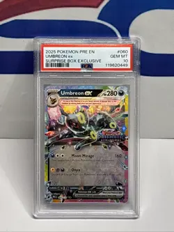 2025 POKEMON PRE EN-PRISMATIC EVOLUTIONS SURPRISE BOX UMBREON EX PSA GEM MT 10 - Image 1