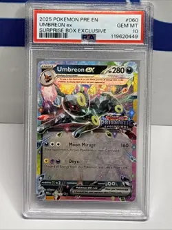 2025 POKEMON PRE EN-PRISMATIC EVOLUTIONS SURPRISE BOX UMBREON EX PSA GEM MT 10 - Image 3