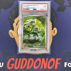 PSA 9 MINT 2023 Pokemon Mew EN-151 CATERPIE #172 Illustration Rare - Image 1