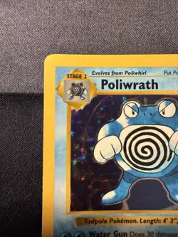 Pokemon Poliwrath 13/102 Base Set Shadowless Holo Rare 1999 WOTC LP - Image 2