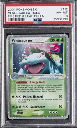 2004 POKEMON EX FIRE RED & LEAF GREEN #112 VENUSAUR EX-HOLO PSA 8 - Image 1