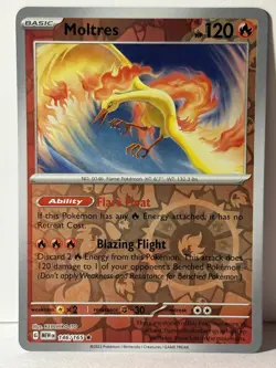 Moltres Reverse Holo 146/165 SV: Scarlet & Violet 151 NM Pokemon Fast Ship - Image 1
