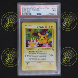 Birthday Pikachu 24 World Collection 2000 Black Star Promo Pokemon Card NM PSA 7 - Image 1