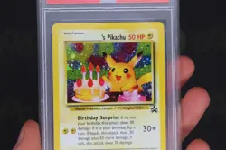 Birthday Pikachu 24 World Collection 2000 Black Star Promo Pokemon Card NM PSA 7 - Image 3