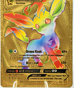 Rainbow Leafeon VMAX Metal Gold Foil Pokemon Card Fan Art Display Card 001/203 - Image 5
