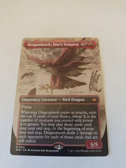 Dragonhawk Fate's Tempest Borderless Showcase Bloomburrow Regular Card #0291 - Image 2