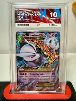 Pokemon Mega Mewtwo EX TCG Breakthrough Holo Card 63/162 ACE 10 - Image 1