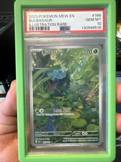 Pokemon TCG Bulbasaur 151 Illustration Rare Card 166/165 PSA 10 - Image 1