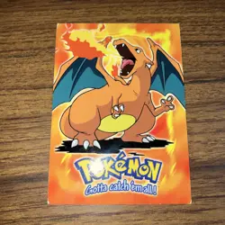Pokemon Series 1 Charizard Black Topps TV Non Holo card 1999 E6 Of E12 - Image 1