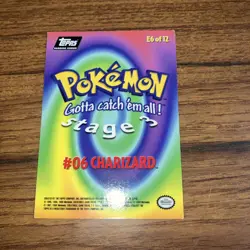Pokemon Series 1 Charizard Black Topps TV Non Holo card 1999 E6 Of E12 - Image 2