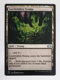 X 1 Leechridden Swamp NM Jumpstart 2022 U Magic the Gathering Mtg - Image 1