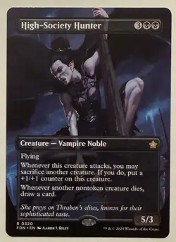 High-Society Hunter Borderless - Foundations MTG Magic the Gathering - Image 1