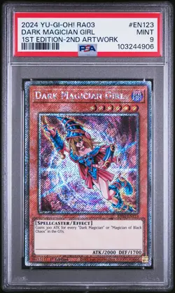2024 YU-GI-OH! RA03-QUARTER CENTURY BONANZA #EN123 DARK MAGICIAN GIRL PSA 9 - Image 1