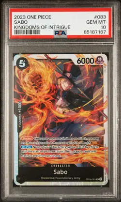 OP04-083 One Piece TCG CCG SABO Kingdoms of Intrigue Foil PSA 10 English - Image 1