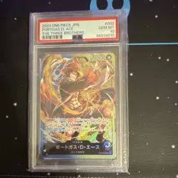 Portgas D. Ace 002 The Three Brothers Leader Full Art Foil PSA 10 One Piece CCG - Image 1