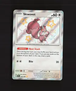 Skwovet 205/091 Paldean Fates Shiny Holo Rare Pokemon Card NM - Image 1